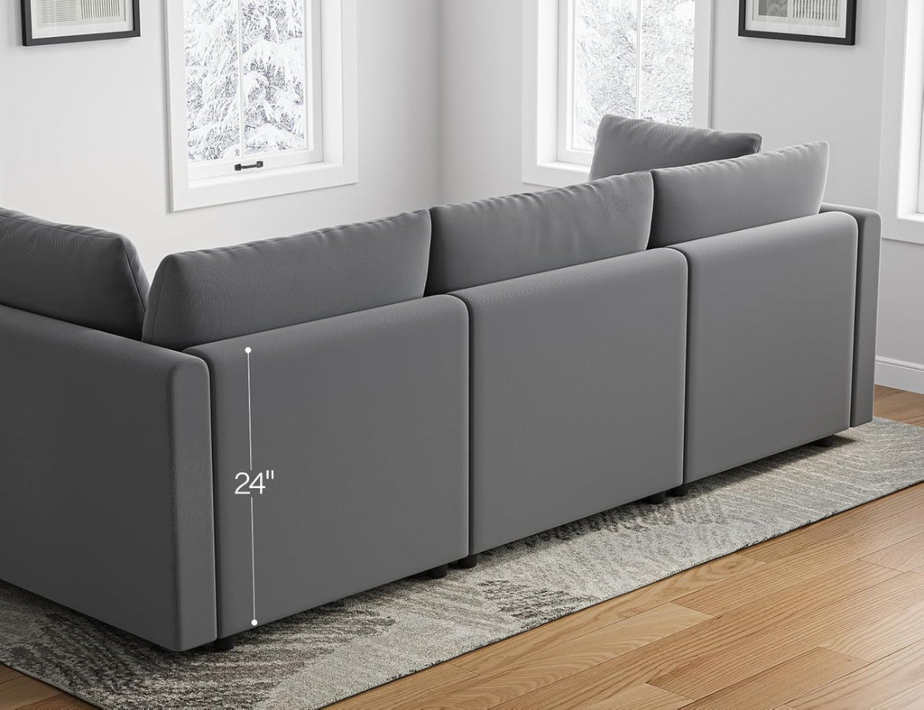Cloud Couches for Living Room L Shaped Sectional Couch with Ottoman Deep Plush 4 Seats Sofa Modern Sofa for Apartment