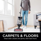 SHARK UV730 Navigator Lift-Away Upright Vacuum, PowerFins HairPro Self-Cleaning Brushroll, HEPA Filter with Anti-Allergen Technology, LED Headlights, Swivel Steering, Gray