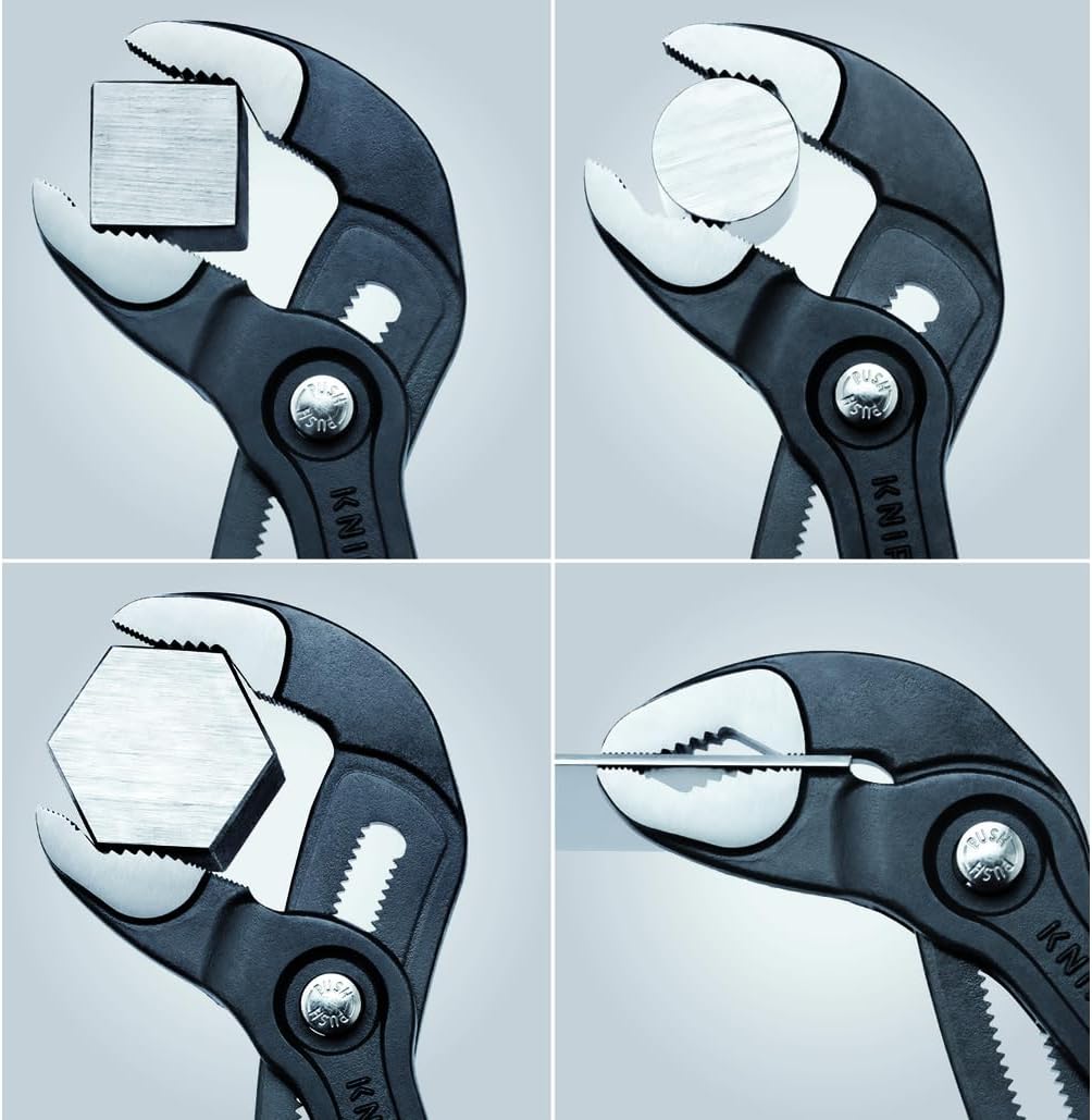 Knipex Tools 00 20 08 US2 Long Nose, Diagonal Cutter, and Cobra Pliers 3-Piece Tool Set