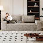 3 Seater Couch for Living Room, 71.3 INCH Fluffy Corduroy Boneless Couch Cloud Loveseat with Wide Armrest, Upholstered Floor Sofa in A Box, No Assembly Required