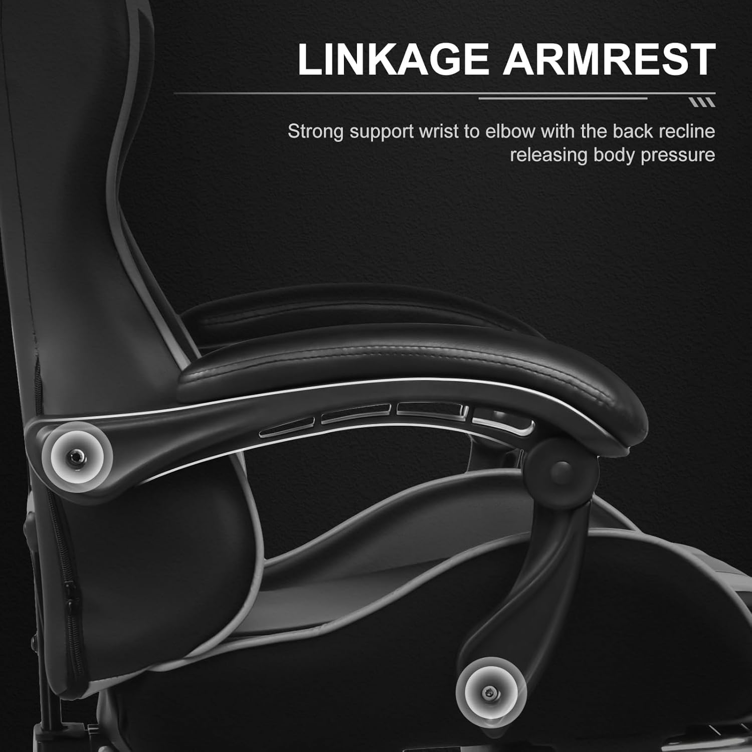 GTPLAYER Gaming Chair, Computer Chair with Footrest and Lumbar Support, Height Adjustable Game Chair with 360°-Swivel Seat and Headrest and for Office or Gaming (Pearl White)