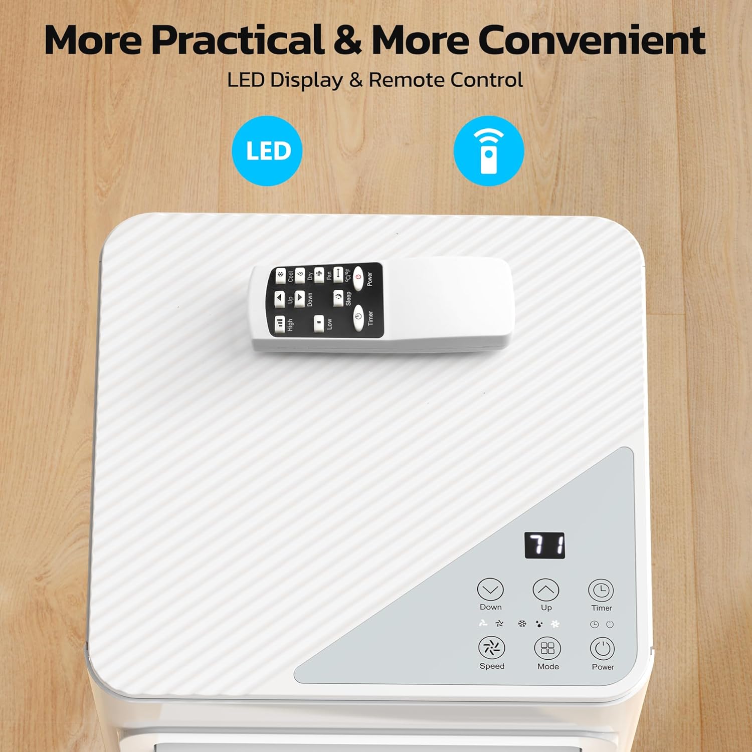 10000 BTU Portable Air Conditioners for Rooms up to 550 Sq Ft, 4 Modes Portable AC Unit with Cool/Fan/Dehumidifier/Sleep, Remote Control & 24H Timer, Energy Saving for Bedroom, Apartments
