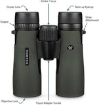 Vortex Optics Diamondback HD 10x42 Binoculars - HD Optical System  Non-slip Grip  Waterproof  Fogproof  Shockproof  Included GlassPak - Unlimited  Unconditional Warranty