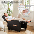 Sweetcrispy Massage Recliner Chair for Adults, Adjustable Home Theater Seating with Lumbar Support for Living Room, Modern Fabric Reclining, Black