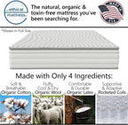 Ethical Mattress CO 10" Toxin-Free Hybrid Mattress, Made in The USA with Organic Cotton, Wool, Latex & Pocketed Coils (No Fiberglass or Polyfoams) Comfortable & Supportive Bed-in-Box - Queen Size