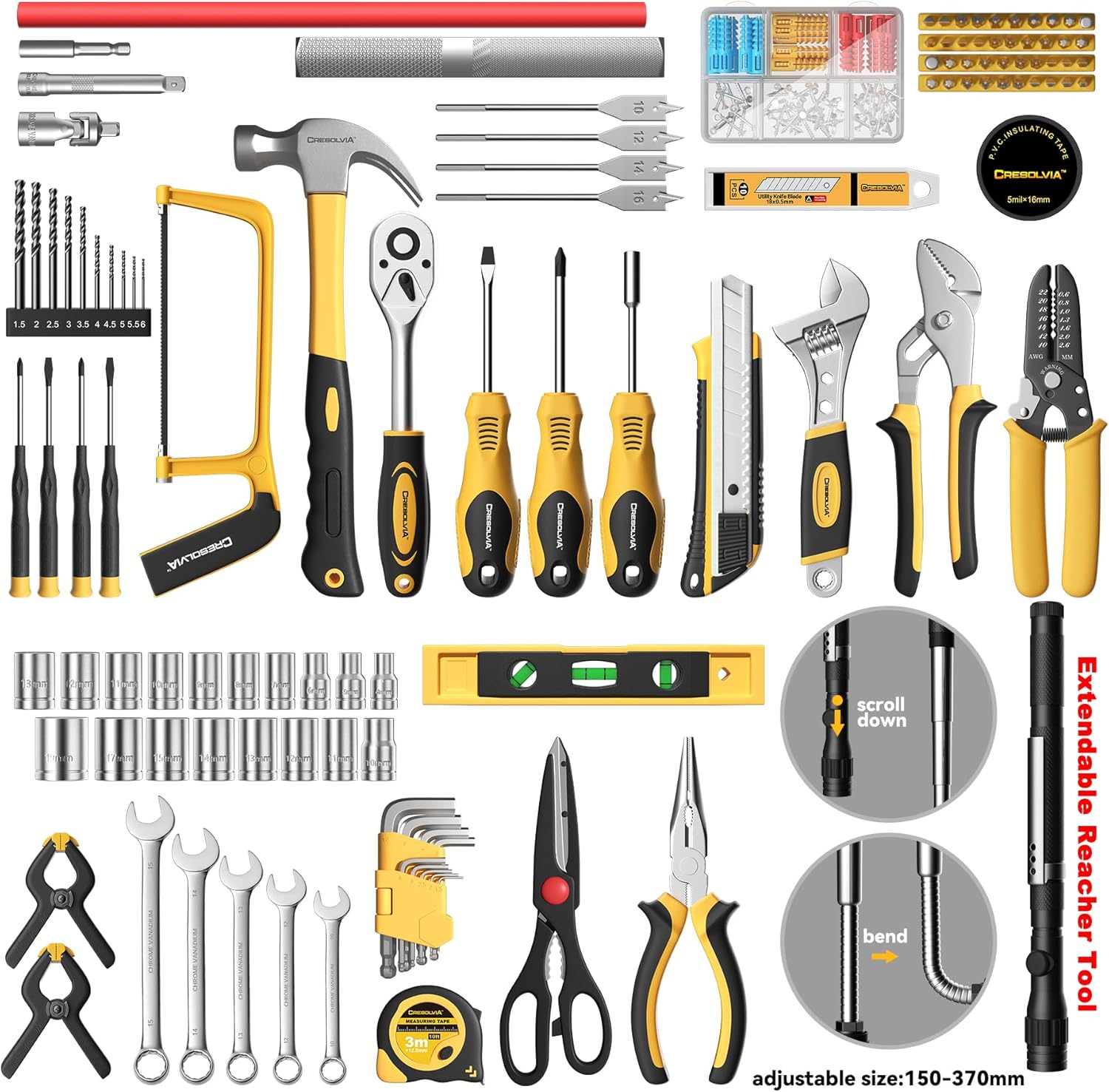 339 Piece Tool Set,Tool Kit for Home and Car,General Household Hand Tool Box for Men,Basic Tool Set for Home and Auto Repair for Homeowner, DIY, Handyman