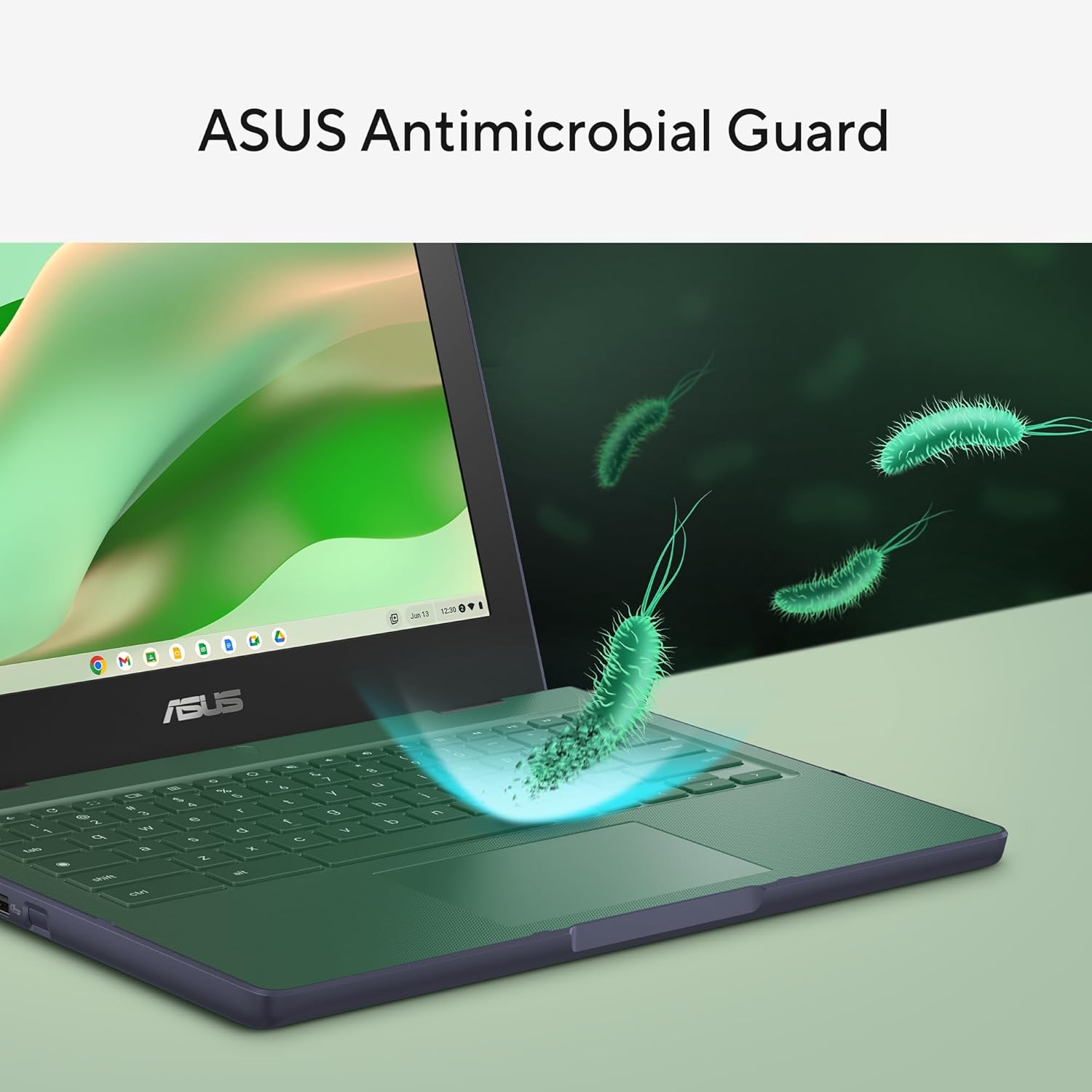 ASUS Chromebook CR11 Ruggedized Laptop  11.6” Display  Intel Processor N100 Processor  4GB RAM  64GB eMMC Storage  Antimicrobial Guard  Spill-Resistant Keyboard  Mineral Grey  CR1104CGA-AS44