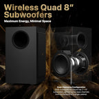 Nakamichi Dragon 11.4.6-Ch Surround System w Dolby Atmos/DTS:X Pro (Pro Cinema Engine)  HiFi AMTs  Dual-Opposing 8" Subs  Bipolar Surr  6 Discrete Height Ch  3000 Watts Max Output. AVR-Grade Soundbar