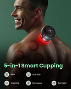 Smart Cupping Set, Electric Cupping Device with Red Light, Heated Cupping Massager with 12-Level Suction & Heat, Cupping Machine for Pain Relief (2 Pack)