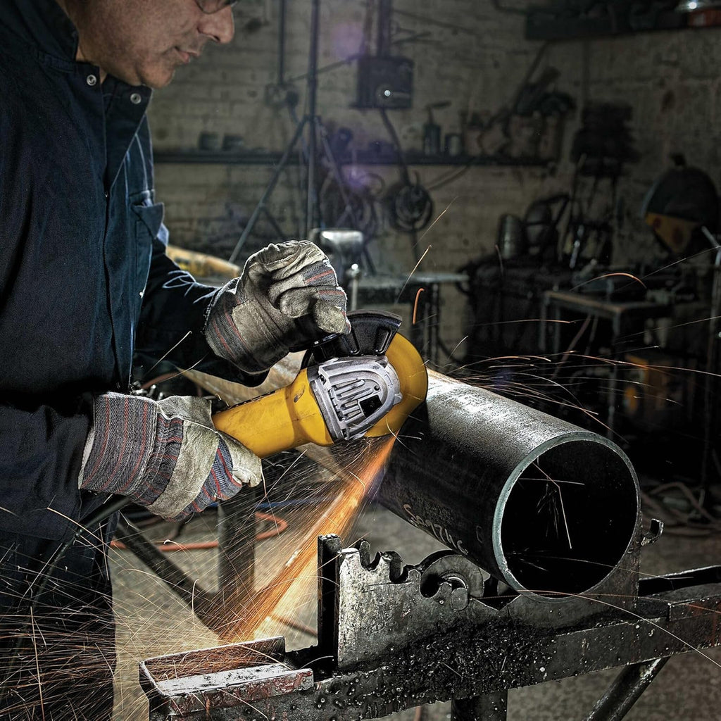 DEWALT Angle Grinder, 4.5 Inch, 11 Amp, 11,000 rpm, With Paddle Switch, Ergonomic Compact Design Grinder Tool (DWE402)