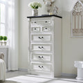Farmhouse 7 Drawers Dresser for Bedroom, 57" Tall Dressers & Chests of Drawers w/Roman Column, Large Storage Dressers Organizer for Bedroom, Hallway, Living Room, White