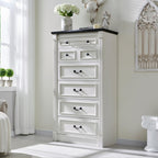 Farmhouse 7 Drawers Dresser for Bedroom, 57" Tall Dressers & Chests of Drawers w/Roman Column, Large Storage Dressers Organizer for Bedroom, Hallway, Living Room, White