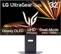 LG 32GX850A-B 32" UltraGear 4K UHD (3840 x 2160) Glossy OLED Gaming Monitor  Dual-Mode 165Hz/330Hz  0.03ms  G-SYNC  FreeSync Premium Pro  TrueBlack 400  HDMI  DP  Tilt/Height/Swivel/Pivot Stand  Black