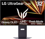 LG 32GX850A-B 32" UltraGear 4K UHD (3840 x 2160) Glossy OLED Gaming Monitor  Dual-Mode 165Hz/330Hz  0.03ms  G-SYNC  FreeSync Premium Pro  TrueBlack 400  HDMI  DP  Tilt/Height/Swivel/Pivot Stand  Black