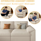 EASE MOOSE Oversized Modular Sectional Sofa,Leather Sectional Couch with Deep Seat,Extra Large U Shaped Couch,Faux Leather Material Sofa Modern Comfy Scratch Resistant,Beige