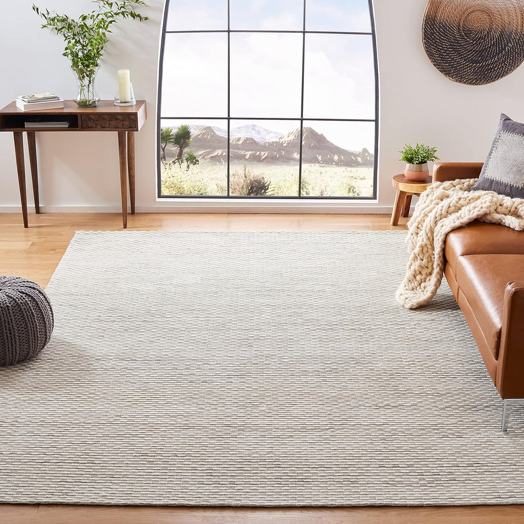 SAFAVIEH Area Rug 8x10 - Marbella Collection - Large - Beige, Handmade Wool, Ideal for Living Room, Bedroom, Office, Dining Space (MRB158B)