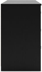 Signature Design by Ashley Finch Modern 6 Drawer Dresser with Ball-bearing Construction and Safety Stop, Black