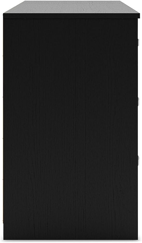 Signature Design by Ashley Finch Modern 6 Drawer Dresser with Ball-bearing Construction and Safety Stop, Black