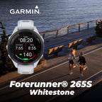 Wearable4U Garmin Forerunner 265S Music GPS Running 42 mm Smartwatch  Whitestone with AMOLED 1.1in Touchscreen Display Black Earbuds Bundle