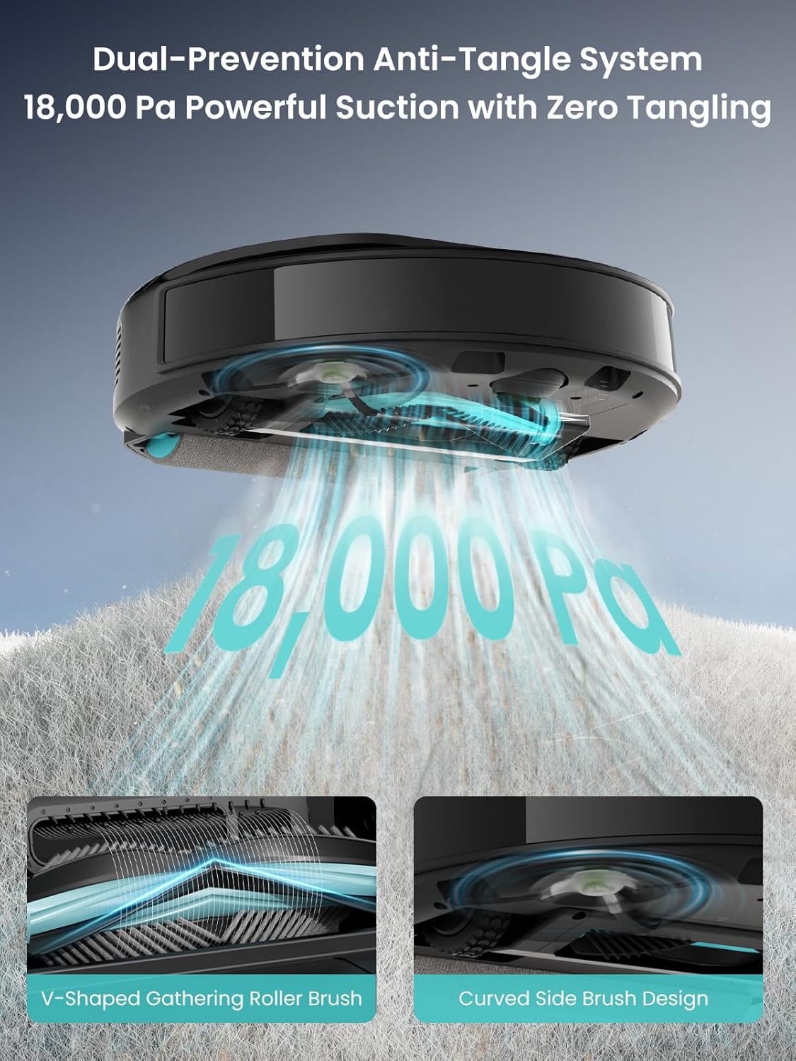 Lefant LiDAR Robot Vacuum and Mop, 18000Pa Suction, PSD 2.0 Obstacle Avoidance, All-in-One Robot Vacuum 120 Day Self-Emptying, Self Cleaning Roller Mop, Auto Drying, Supports 2.4G/5G WiFi, M5 Pro