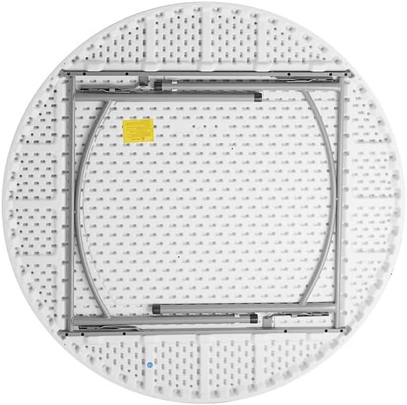 PRO&Family Commercial Round Folding Table, White Top, Powder-Coated Steel Frame, High-Impact Polyethylene Construction, Perfect for Wedding, Party, Shool, Church. (7, 60")