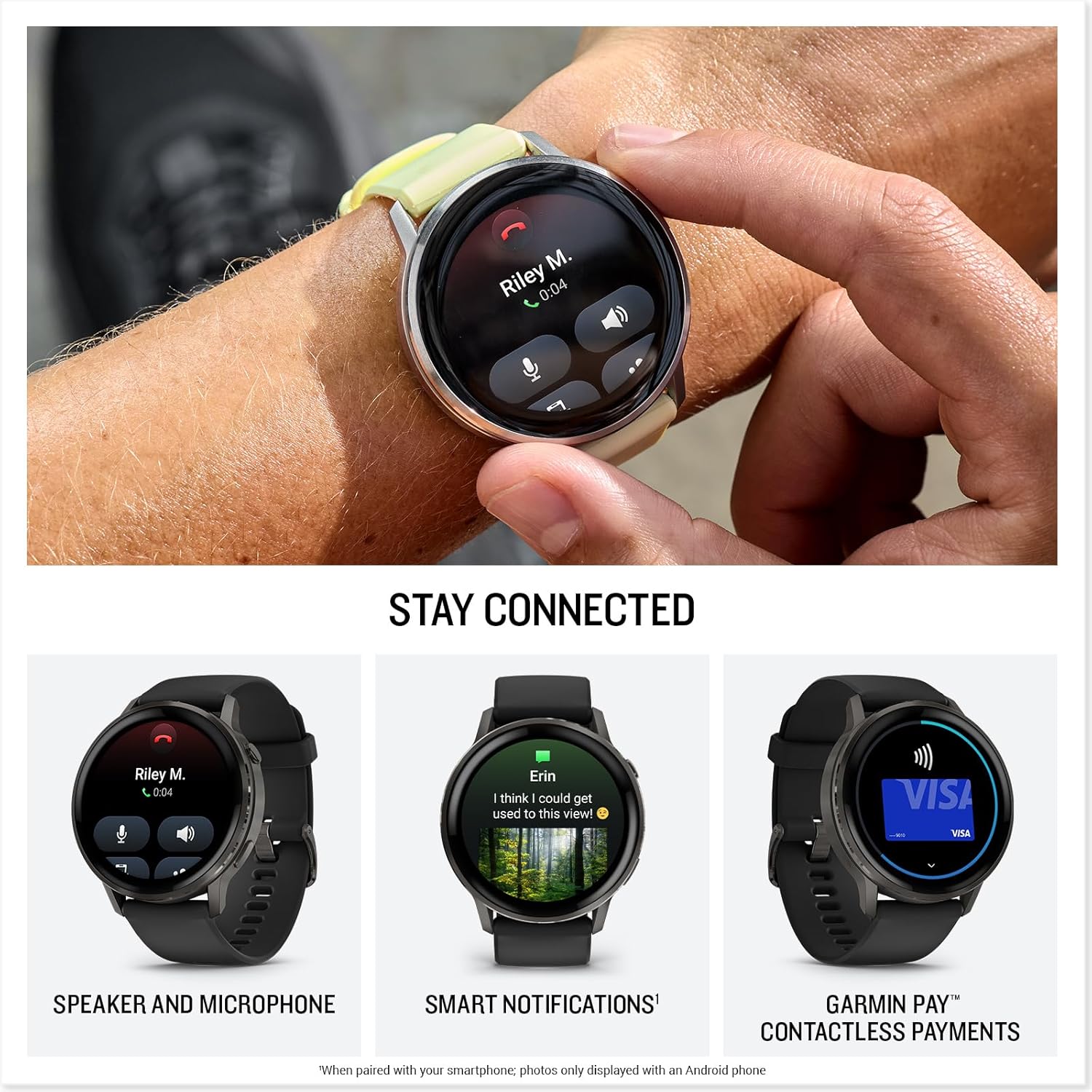 Garmin Venu® 4  45mm  Advanced Health and Fitness GPS Smartwatch  Bright and Colorful Display  Built-in Flashlight  12 Days of Battery Life  Slate with Black Silicone Band