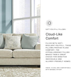 Signature Design by Ashley Monaghan Vintage Loveseat with Accent Pillows, Reversible Cushions and Rolled Arms, Beige