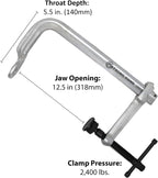 Strong Hand Tools 4-in-1 Clamping System, Regular Duty Bar Clamp, Capacity 12-1/2", Clamping Pressure: 2,400 LBS, Throat Depth: 5-1/2″, UM125-C3, Strong Hand Tools