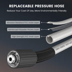 Giraffe Tools Grandfalls Retractable Wall Mount Pressure Washer Plus  Electric Power Washer with 100ft Pressure Hose  Max 2900PSI 2.2 GPM  Automatic Rewind  Any Length Lock  Dark Silver
