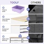 12 Drawers Storage Cabinet with Wooden Top and Plastic Bins, Toy Storage Organizer Toy Shelf Storage Chest Cubby Organizer for Home, Office, Playroom, Classroom & Craft Room Storage (Gradient Purple)