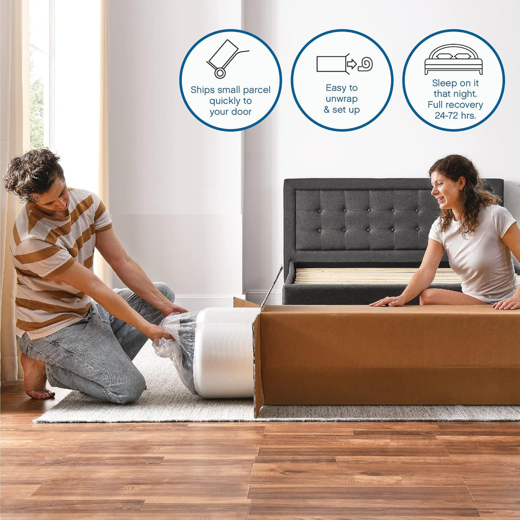 Cool Gel 12 Inch King Mattress Memory Foam Medium Firm, King Size Memory Foam Mattress Cooling, Made in the USA, 12" Depth with Pressure Relief, CertiPUR-US Certified No Fiberglass, CoolGel Bed