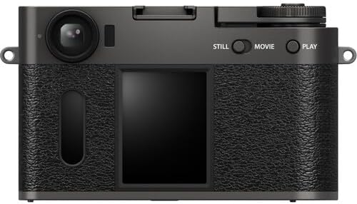 FUJIFILM X Half Premium Compact Digital Camera (Charcoal Silver) Bundle with Carrying Case + 64GB Memory Card + Lens Cap Keeper + Memory Card Wallet + Hand Strap + More