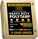 Heavy Duty Waterproof Tarp 14’x20’ – 12 Mil Thick, UV Resistant, Tear & Fade Proof Poly Tan Tarp with Reinforced Grommets, Multipurpose Cover for Roof, Camping, Garden, Boat, Cars & Pool