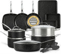 GRANITESTONE 20 Pc Complete Pots and Pans Set Non Stick Cookware Set with Saute Pan, Bakeware, Steamer, Cooking Utensils, Made Without PFOA PFOS, Oven and Dishwasher Safe