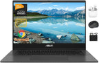 ASUS Chromebook Laptop Student Business 2024  14" FHD Anti-Glare Display  8-Core MediaTek Kompanio 520  4GB RAM  128GB (64GB eMMC+64GB Card)  Webcam  WiFi  15+ Hrs Battery  Chrome OS +HubxcelAccessory
