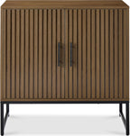 Best Choice Products Slatted Sideboard Buffet Cabinet, Entryway Table, Accent Storage Cabinet, Console Table for Hallway, Living Room, Dining Room – Dark Brown