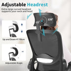 Ergonomic Office Chair,Mesh Office Chair with Lumbar Support,High Back Desk Chair with Flip-up Arms,400 lbs Big and Tall Computer Chair with Headrest,Comfy Desk Chairs