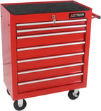 7 Drawers Rolling Tool Cart on Wheels, Multifunctional Organizer Tool Chest Tool Case, Trolley Tool Storage Tool Box for Workshop,Garage,Repair Shop (7 Drawers 24.2" W×12.9" D×29.9" H-Red)