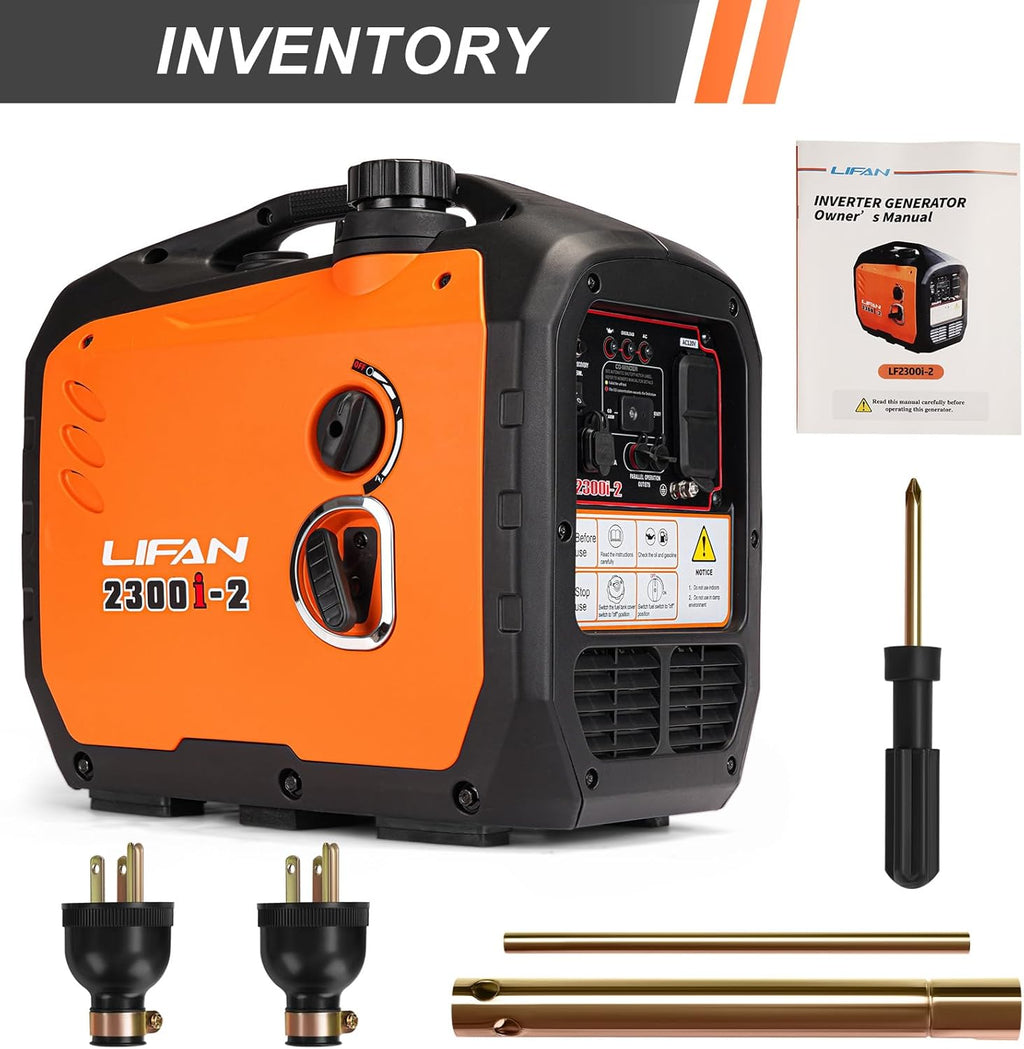 LIFAN 2300W Gasoline Inverter Generator - Portable  Quiet & Fuel-Efficient Power Solution for Home  Camping  RV & Emergency Use with Parallel Capability