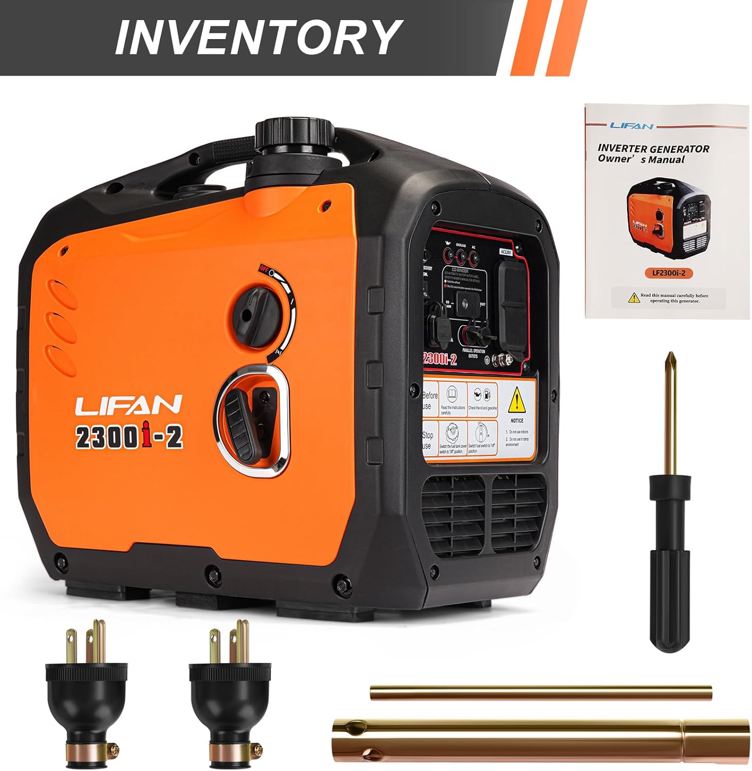 LIFAN 2300W Gasoline Inverter Generator - Portable  Quiet & Fuel-Efficient Power Solution for Home  Camping  RV & Emergency Use with Parallel Capability