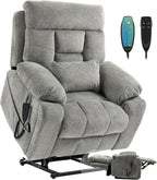 Power Lift Chair Lay Flat Recliner Dual Motor Recliner Chair with Massage Heat for Adults,Up to 400 LBS Recliners with 2 Remote Controls and 2 Cup Holders