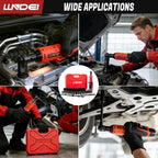 LLNDEI Cordless Electric Ratchet Wrench Set with Socket Set, 3/8" Ratchet, 40FT-LBS with Adjustable Speed, 1 Pack 2000mAh Lithium-Ion Battery and Charger, 52pcs