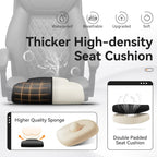 Office Chair, Executive Leather Chair Adjustable High Back, Ergonomic Computer Desk Chair Lumbar Support, Big and Tall Office Chair with Footrest, Comfy Reclining Chair for Home Office