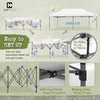 CAPHAUS 10ft x 20ft Commercial Grad Pop Up Outdoor Canopy Easy Up Tent, Heavy-Duty, Instant Folding Shelter with Wheeled Carry Bag and Weight Bags, Portable for Camping, Patio, Parties, White