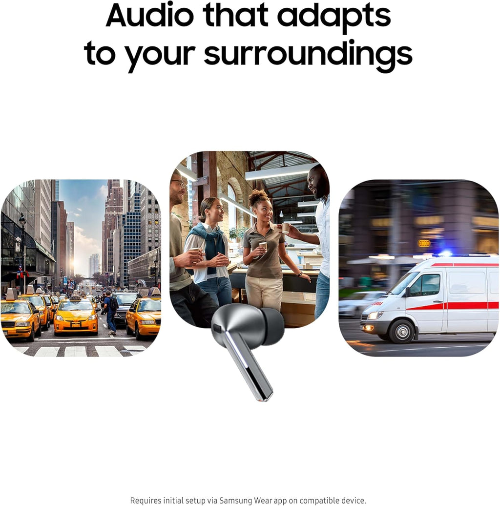 Samsung Galaxy Buds 3 Pro AI True Wireless Bluetooth Earbuds  Noise Cancelling  Sound Optimization  Redesigned Comfort Fit  Silver US Version  Amazon Exclusive  2Yr Warranty