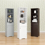 RiverRidge, White Ashland Bathroom Freestanding Storage Cabinet with Three Open Shelves and Drawer