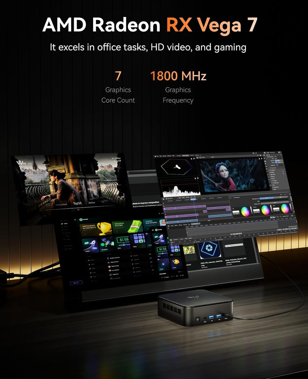 KAMRUI E3B Mini PC with AMD Ryzen 5 7430U (Beat 5500U  up to 4.3GHz)  16GB DDR4 512GB M.2 SSD Mini Computer  Mini Gaming PC with USB Type-C Supports Triple 4K Display  WiFi 6  BT 5.2