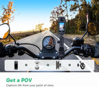 AKASO 360 Weatherproof 360° Action Camera - 5.7K 360 Video with 1/2" 48MP Sensors  72MP 360 Photo  360-SuperSmooth  Invisible Selfie Stick  360° Horizon Lock  AI Tracking Motorcycle Combo