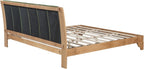 Christopher Knight Home Trisie Mid-Century Modern King Size Bed Frame and Headboard, Solid Wood King Platform Bed Frame with Upholstered Headboard, No Box Spring Needed, Easy Assembly, Natural