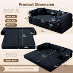 Convertible Futon Sofa Bed,80" Folding Pull Out Couch Bed with Storage,Queen Sleeper Sofa Bed,Compressed Couch in a Box,Corduroy Boneless Couches for Living Room,Deep Blue